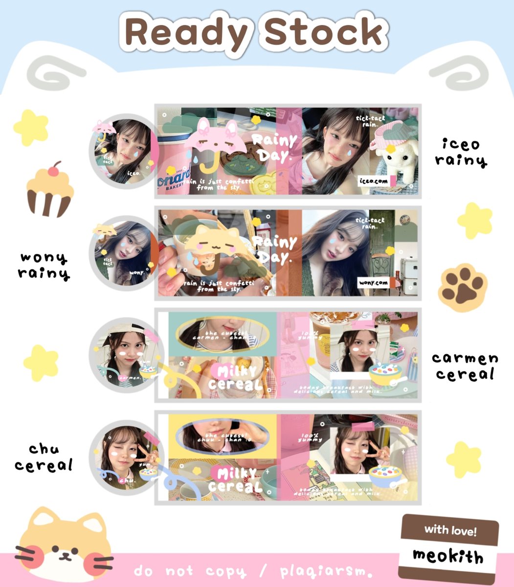 meokith's tweet image. help repost please? thankyou! 🧁

hemlo! 🐈 capie bawa 8 layout ready stock clearance sale serba 9k 📝 sudah include free retext yaa! bagi yang berminat bisa langsung take melalui dm aku sekarang juga &amp;lt; sebut kode yang sudah tertera di pict &amp;gt; ⭐ hapie jajank! 

#zonauang #zonaba