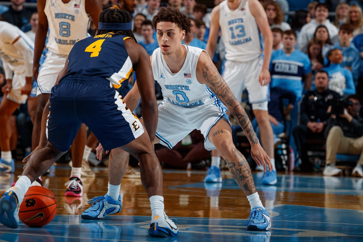 Carolina leads ETSU, 71-49, with 3:57 to play.

UNC's defense has held the Bucs to 31.6% shooting this half (6 of 19).