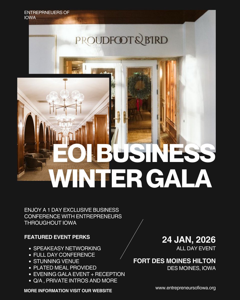 EntrepreneursIA's tweet photo. You won't want to miss this...

📍Des Moines, Iowa. https://t.co/ui9v8KdCy8
