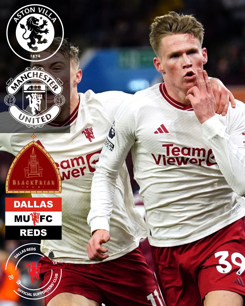 Come join the #DallasReds Sunday morning at the <a href="/BlackfriarPub/">Blackfriar Pub</a> #Dallas #Texas for <a href="/ManUtd/">Manchester United</a> vs <a href="/AVFCOfficial/">Aston Villa</a> in the #PremierLeague. Kickoff 10:30AM.

Event in Bio. Click 'Going' <a href="/PLinUSA/">Premier League USA</a>

Official #MUFC Members get 20% off 🍻🇾🇪
#UTFR #Dallas #Texas #PremierLeague #ASTMUN #PLinUSA