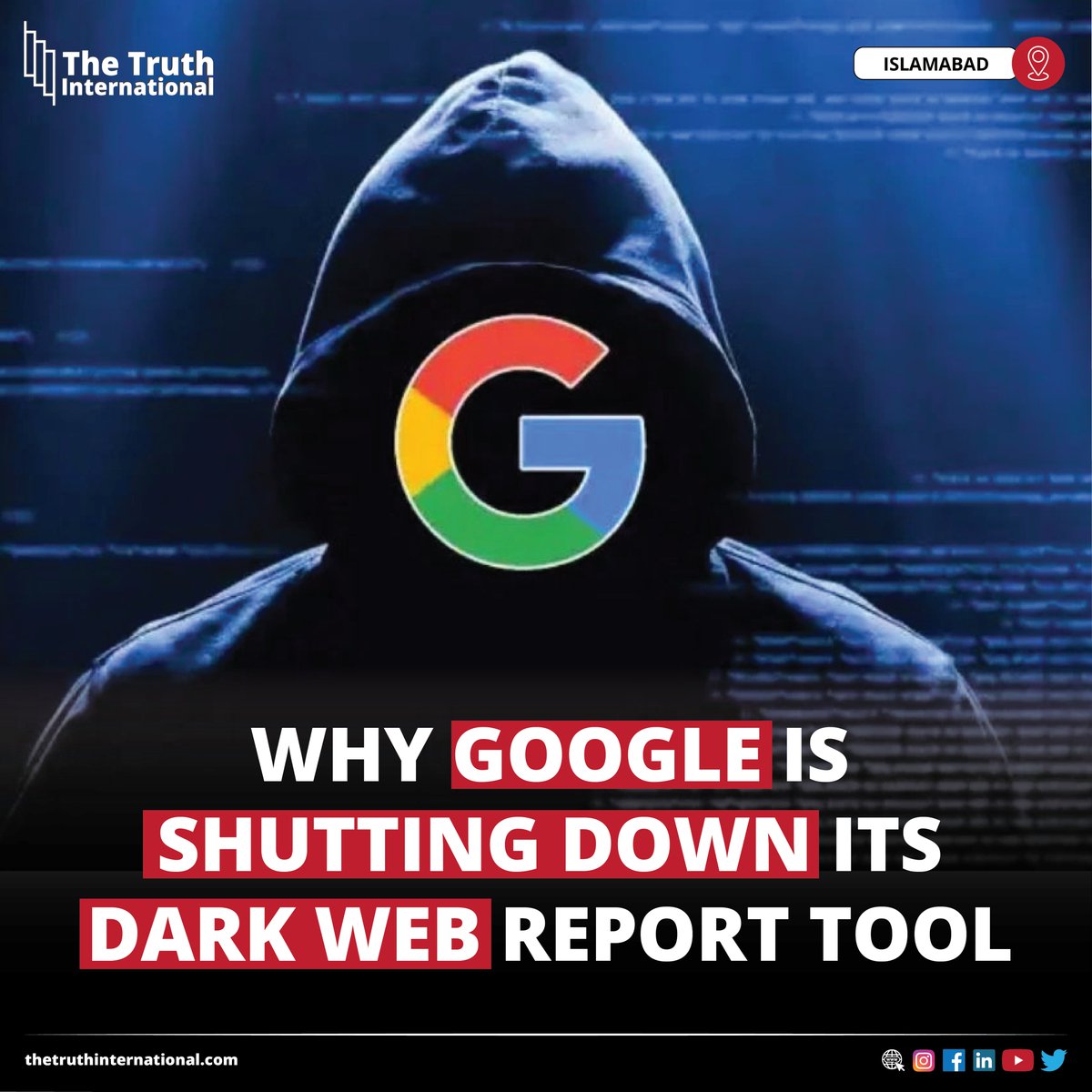 ttimagazine's tweet image. Why Google Is Shutting Down Its Dark Web Report Tool

CLICK HERE: thetruthinternational.com/why-google-is-…

#Google #ShuttingDown #DarkWeb #Report #Tool #Islamabad #TTI