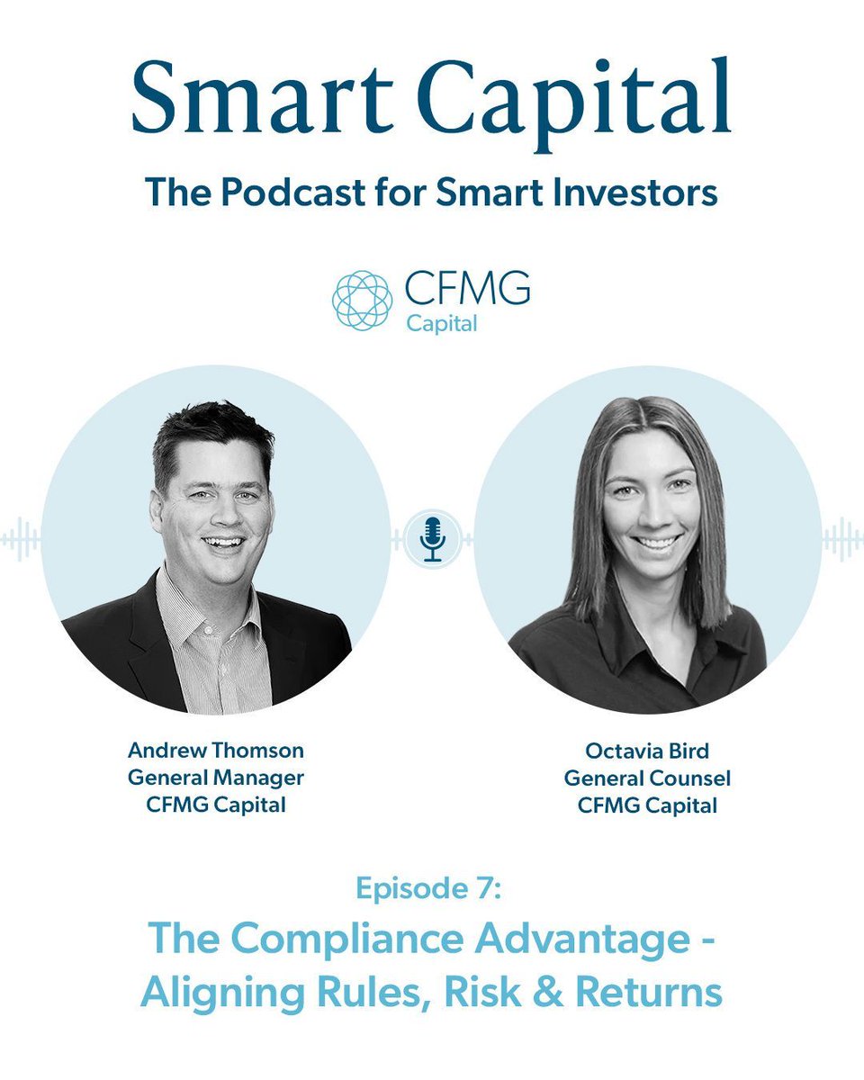 Listen to our Smart Capital podcast about The Compliance Advantage – Aligning Rules, Risk &amp; Returns.

Please see the link in the bio.

#CFMGCapital #RealPeople