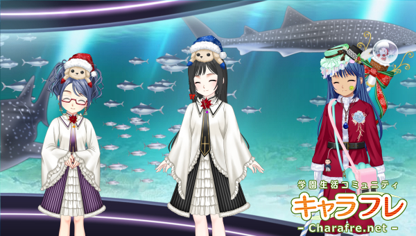 Koguma4913's tweet photo. 「2025/12/17： 第一水槽・奥側にて撮影」
　クリスマス前に親友二人と水族館へ来れてよかったです。 3年4組88286番 NARUMI #charafre https://t.co/A4DUayCCAo