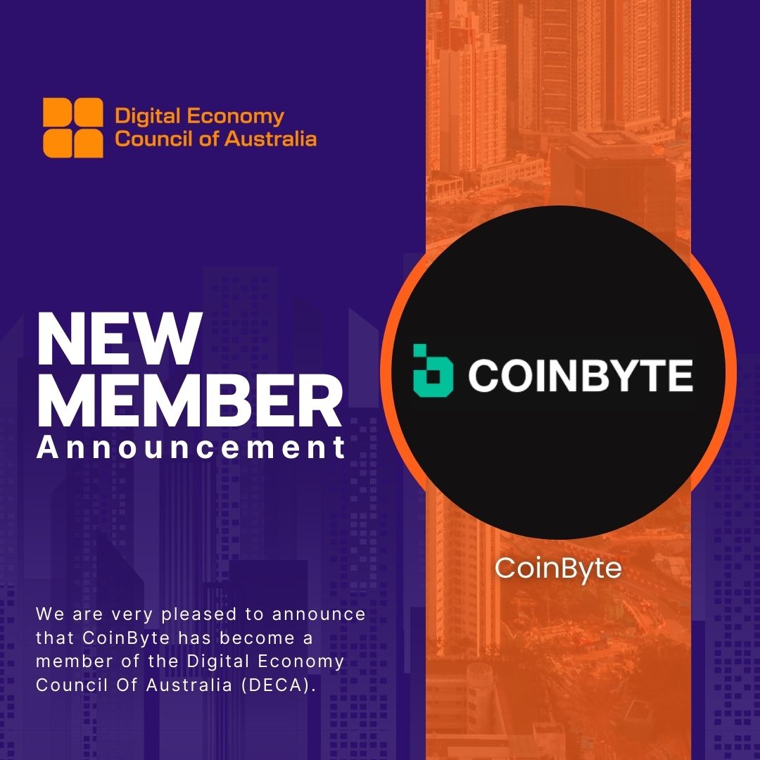 We are pleased to welcome @Coinbyte as a new member of the Digital Economy Council of Australia DECA.

CoinByte is a next generation digital asset exchange focused on safe, transparent and regulation aligned access to digital assets.

Welcome to DECA, CoinByte.