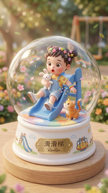 感谢神佬这个ideal，我用来做了我女儿的专属水晶球回忆，也就是图生图啦
这样是不就有商业价值了，无脑@xiaojietongxue 

提示词微改了下（可配置部分可自行DIY）：
If a refe