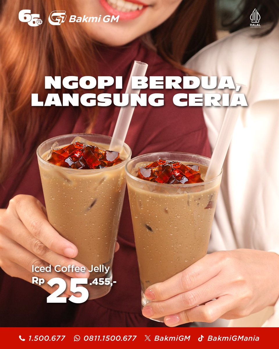 Kalau ngobrolnya lama, minumnya harus yang enak dong 😌

Iced Coffee Jelly siap nemenin quality time kamu bareng bestie! Hanya 25 ribuan aja udah bisa bikin tiap tegukan jadi makin seru 🧊☕

🔍 Info &amp; pemesanan:
☎️ Hotline: 1.500.677
📱 WA: 0811-1500-677

#BakmiGM #BakmiGMania