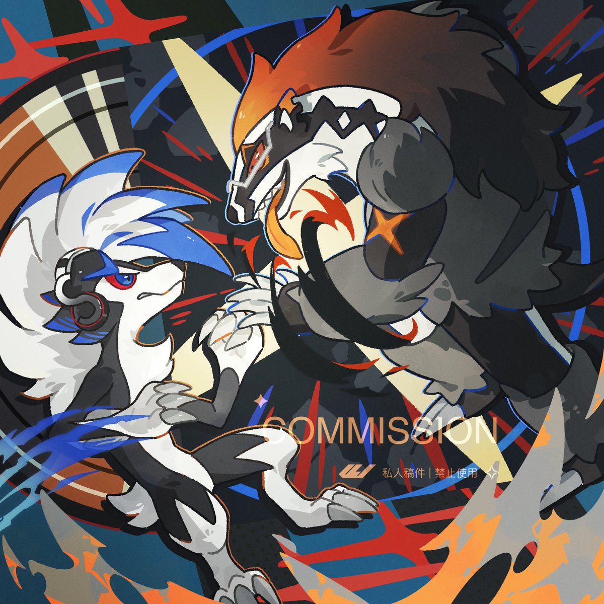 🐱x 🐦‍⬛ 🐺 x 🐻 
#commission #pokemon