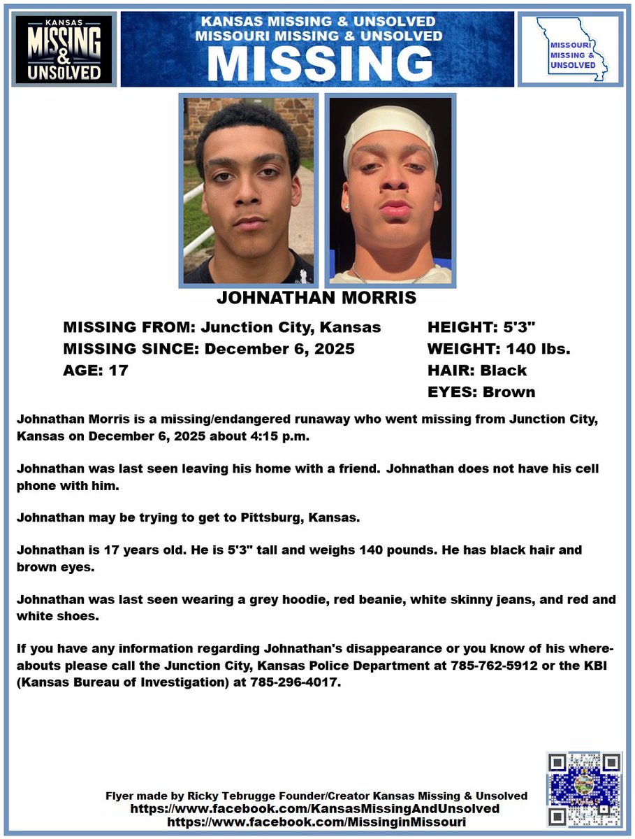 #MISSINGPERSON STILL #MISSING!!! PLEASE SHARE/PRINT/POST!!! JOHNATHAN MORRIS (JUNCTION CITY, KANSAS)!!!

***NEW PHOTO ADDED ON RIGHT!!!***

<a href="/AnnetteLawless/">Annette Lawless 🌻</a> #KansasMissing #MissingInKS #MissingInKansas #MissingKansan #JunctionCity #Kansas