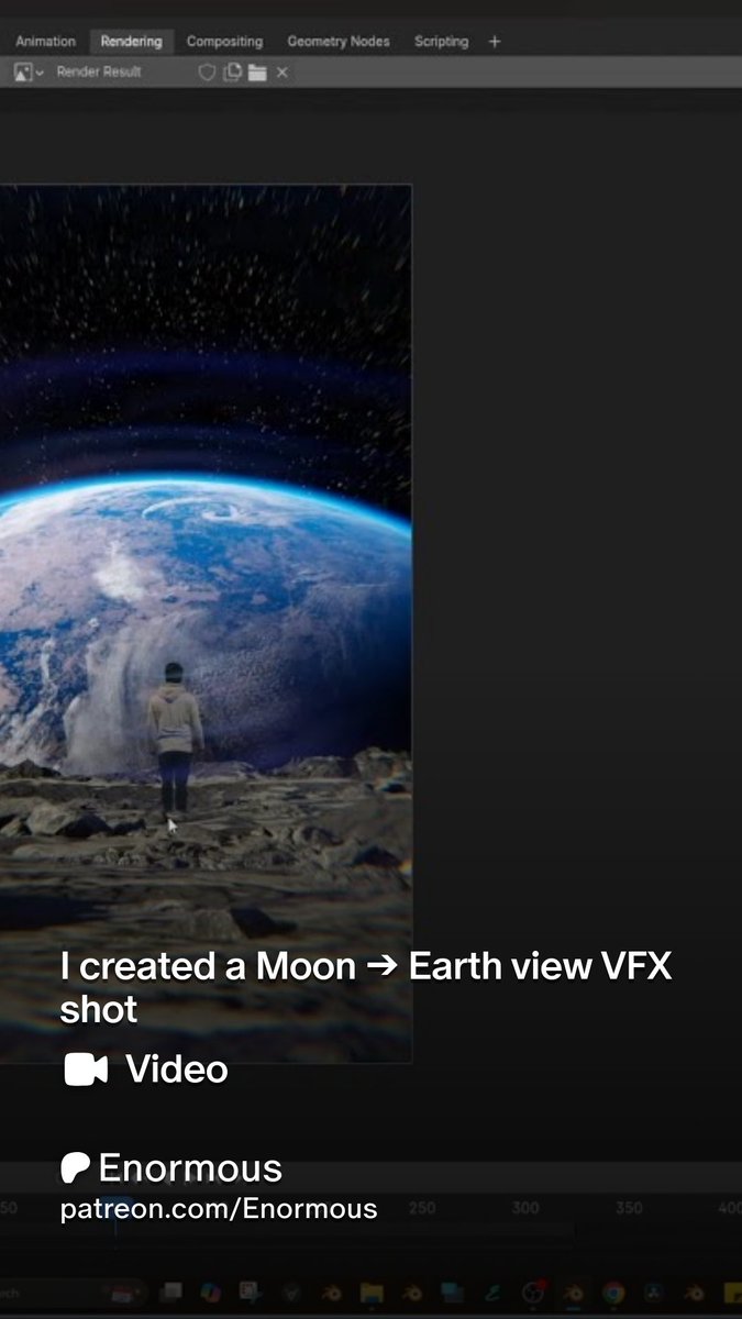 I created a Moon-to-Earth view VFX shot, placing myself on the surface of the Moon and framing Earth in the distance.
Thank you for supporting my work and making projects like this possible 🙏
patreon.com/posts/i-create…
#blender #3d #3danimation #3denvironment #vfx #blendervfx