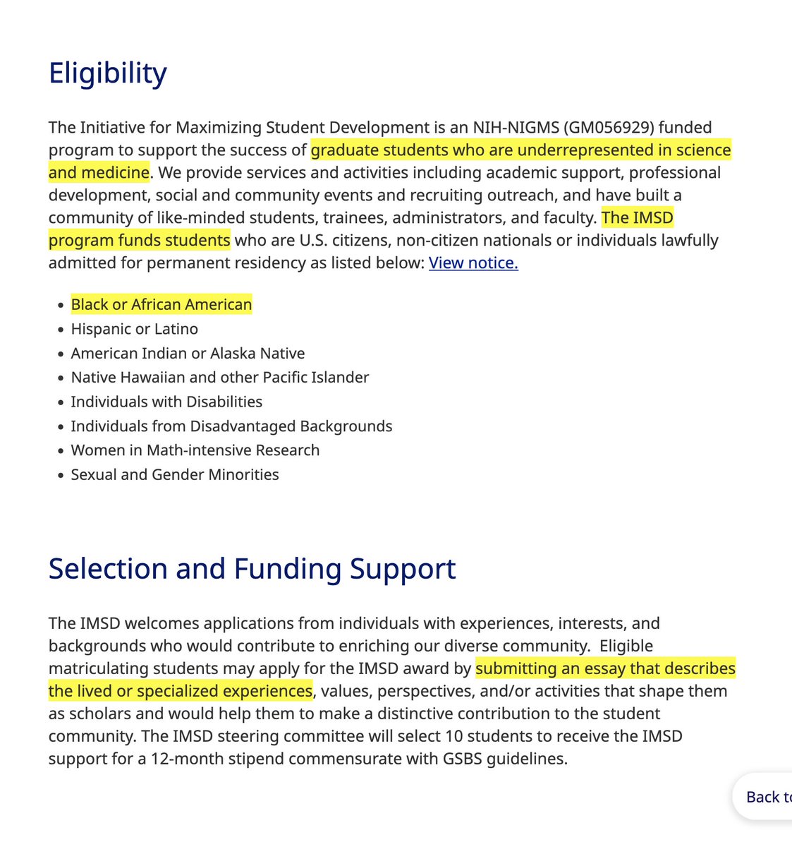 SwipeWright's tweet image. "I guarantee you, none of these accomplishments were handed to me because I am black."

Ian, you were admitted to BCM through their Initiative for Maximizing Student Development (IMSD) program, which seeks to "increase the number of underrepresented students in biomedical…