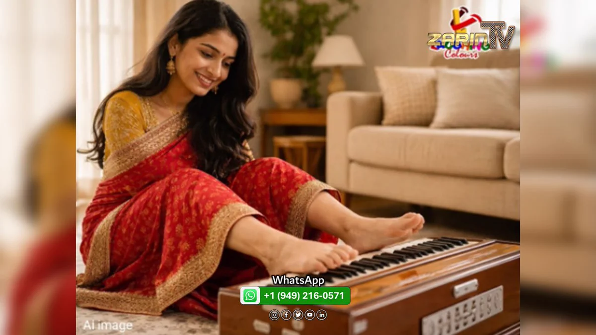 دختر با استعداد بدون دست با پاهایش هارمونیه می نوازد