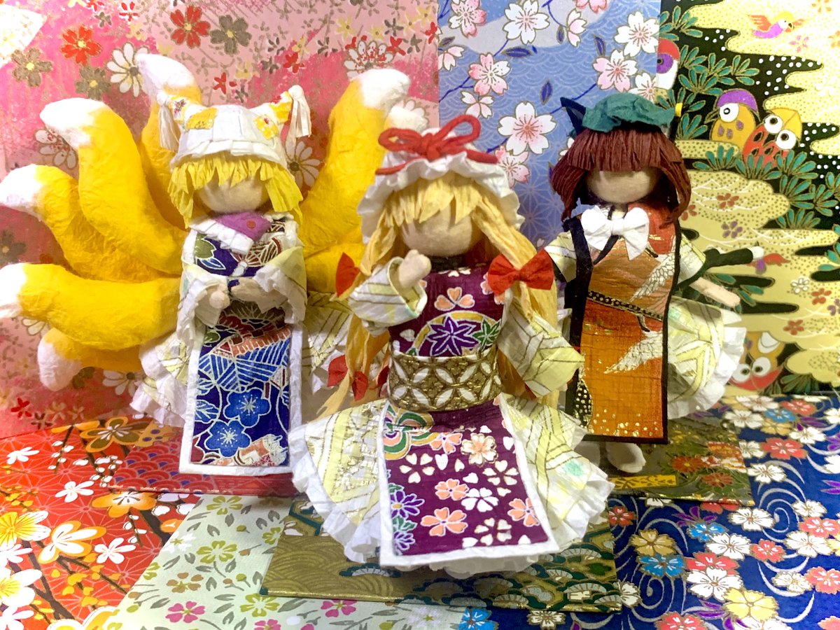 花文に揺蕩う幻想 ＃和紙人形 ＃東方project