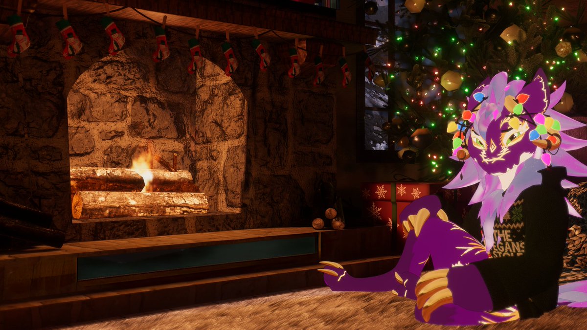 The colder nights are here, come sit with me and cuddle by the fire~ 💜
Happy #Wickerwednesday everyone
#VRChat #Wickerbeast