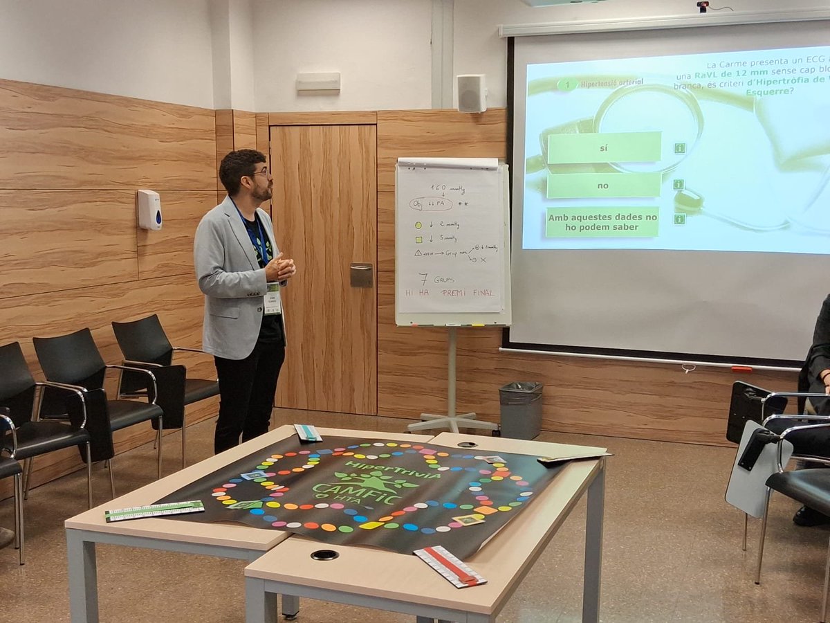 CAMFiC's tweet photo. Taller Hipertrivia en risc vascular. Qui ha dit que repassar guies no pot ser divertit? Gamificació pura per actualitzar coneixements.
Un gran equip de ponents al capdavant: Marta Vanrell, Lidia González, @CarmeSaperas , Laura Oromí, Marta Ortega i Joan Torras.  #HTACAMFiC https://t.co/mQrd2sj4IT