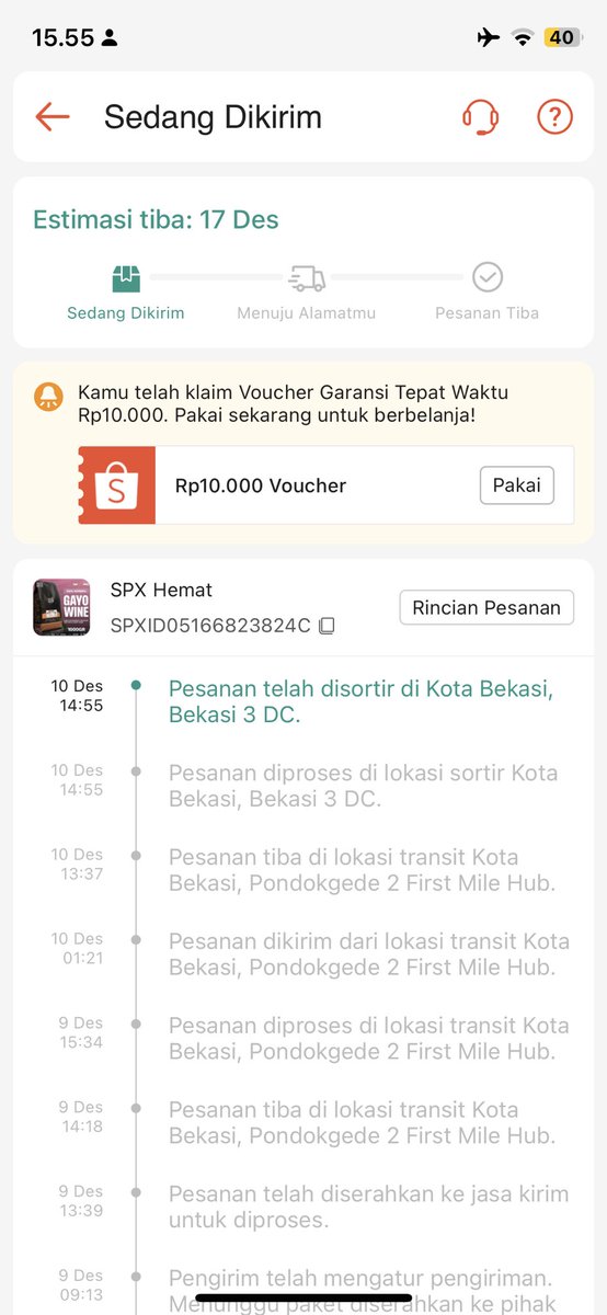 Mallikaa_1's tweet image. @ShopeeCare @ShopeeID tolong di bantu pesanan saya gak sampai sudah melewati batas waktu!!

#shopeeexpress