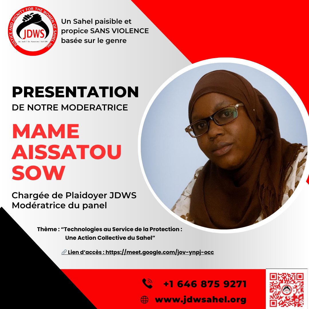 Mame Aïssatou Sow est une professionnelle engagée à l’intersection du plaidoyer, de la communication digitale et de la mobilisation communautaire. Animée par la conviction que la parole est un levier puissant de changement, elle s’investit...linkedin.com/feed/update/ur… 
#JDWS #Sahel