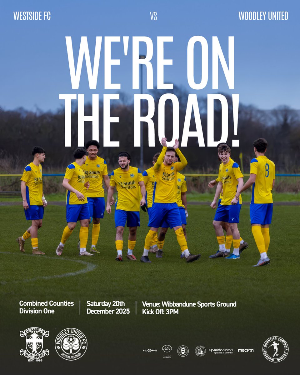 𝐀𝐂𝐓𝐈𝐎𝐍 𝐎𝐍 𝐓𝐇𝐄 𝐑𝐎𝐀𝐃

vs <a href="/WestsideFc_/">Westside FC</a> 
<a href="/ComCoFL/">Combined Counties Football League</a> Div One
Sat 20th Dec, 3pm KO
Wibbandune Sports Ground

<a href="/trevsphotos1/">Trevor</a> 📸

#WeAreUnited🩵