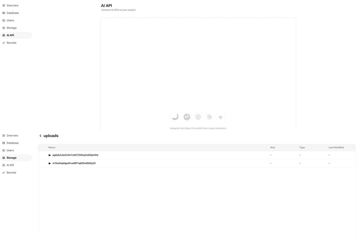 我操,終於有人解決Vibe Coding 中最大的一個問題了!
Youware 自己做了一套專門服務於Vibe Coding的後端服務YouBase。
現在你終於可以用AI 寫一套完整的可以提供給消費者服務的產品了!
我原本以為只是