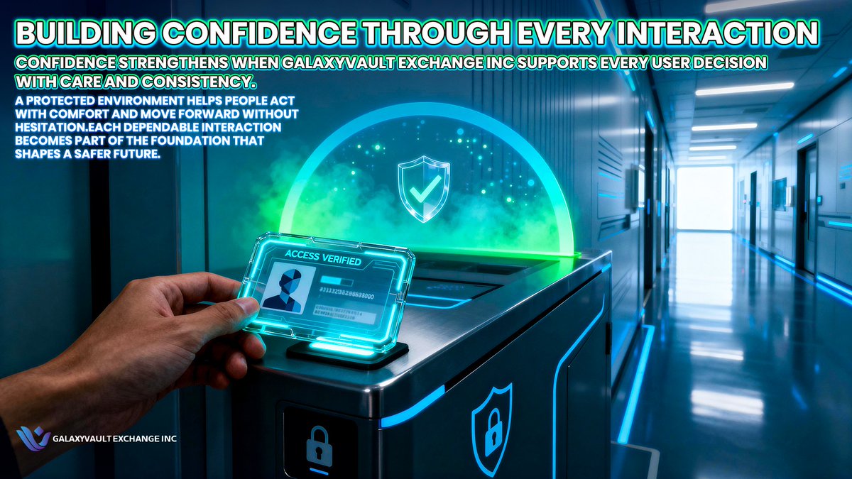 GalaxyVault_'s tweet image. Confidence grows when users feel protected and understood 🌟🤝
At GalaxyVault Exchange INC, every interaction supports comfort and clarity 🌍✨
Step by step, trust turns steady support into lasting progress 💡🚀

#GalaxyVaultExchangeINC #TrustedInteraction #ConfidenceMatters