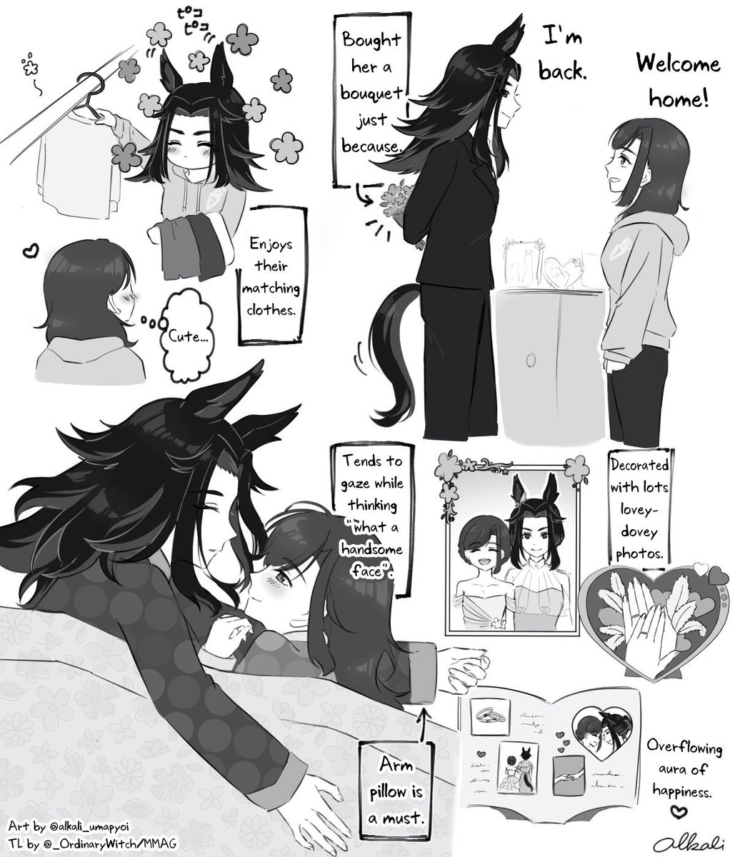 "Great married couple" MenoTore♀️
Art by <a href="/alkali_umapyoi/">alkali（アルカリ）</a> 
TL/Editing by <a href="/_OrdinaryWitch/">Hideki🔞(TL Comms OPEN)</a>
#umamusume #UmaTranslations