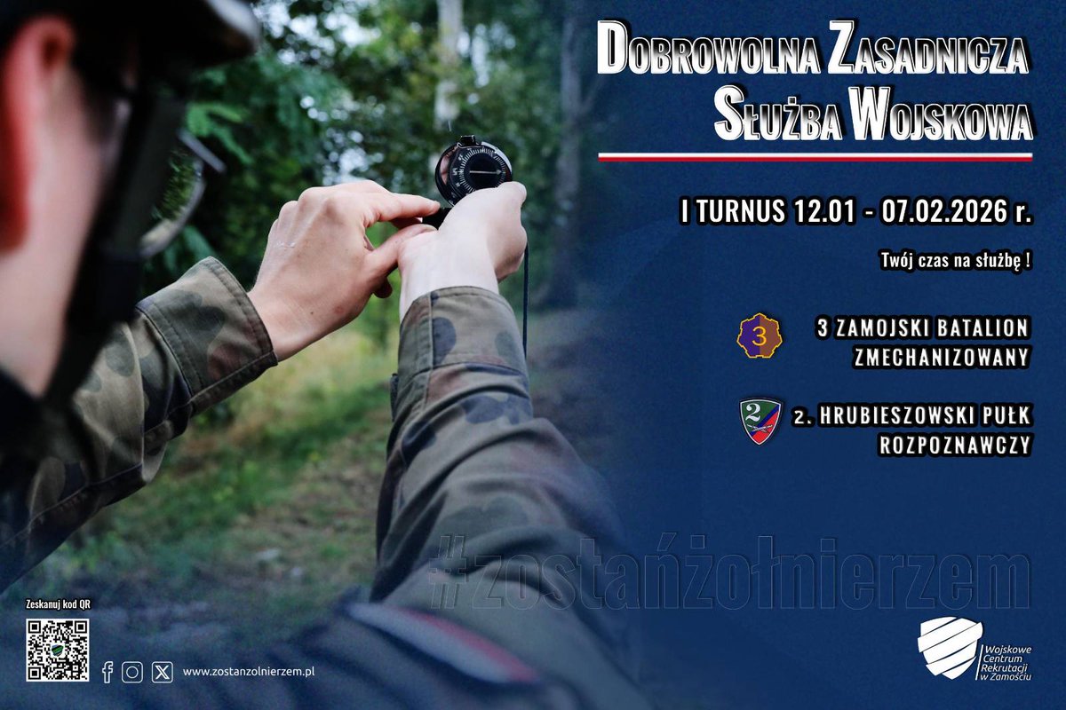 WCR_Zamosc's tweet image. W dniach 12.01- 07.02.2026 r. będzie mieć miejsce pierwszy turnus #DZSW2026!

Nie czekaj! Zgłoś się już dziś!
Są jeszcze wolne miejsca na #szkoleniepodstawowe w:
👉#2pr
👉#3bz

Masz pytania, wątpliwości?
- Zadzwoń pod numer 261-181-131 lub 
- napisz do nas na Messenger @wcrzamosc