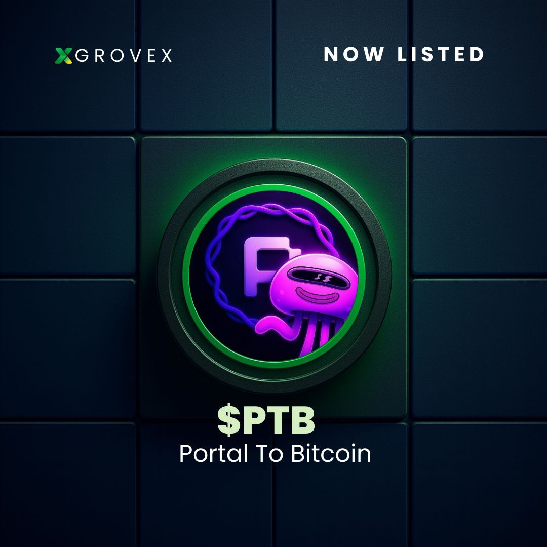 GroveXchange's tweet image. ✅ Now Listed: @PortaltoBitcoin ($PTB) on GroveX! ✅

Token: $PTB/USDT
Chain: ETH

🔗 Trade Now: grovex.io/en_US/trade/PT…

#PTB #ETH #Crypto #GroveX #Blockchain #Web3