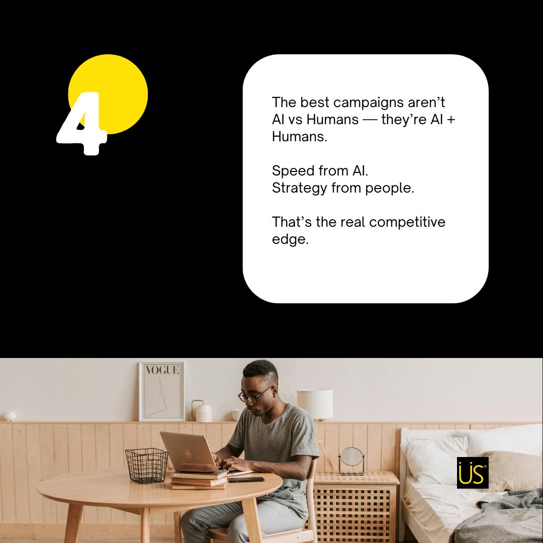 usourceme's tweet photo. Check this post to see what AI does best, what humans still control, and how combining both gives your campaigns the ultimate edge. 👇

Learn more: https://t.co/sLFPu59T6h https://t.co/npQitj1BoR