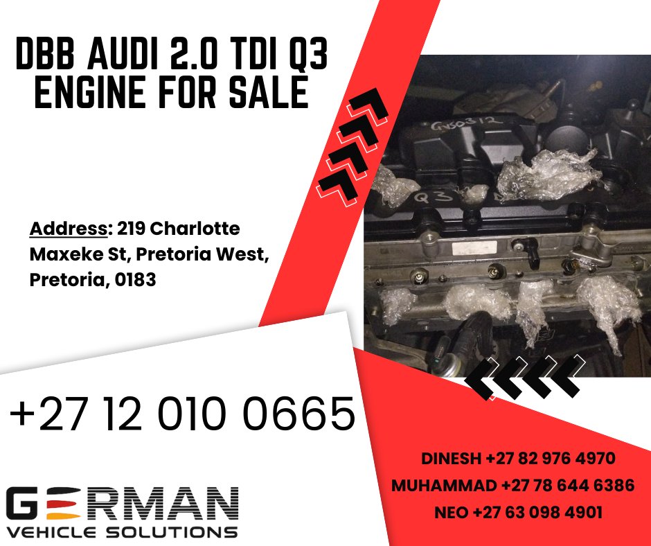 GermanSpares219's tweet image. DBB audi 2.0 tdi q3 engine for sale
German Vehicle Solutions Spares
germanvehiclesolutions.co.za
#audiengine #audiq3 #tdiengine #dieselparts #carspares #audispares #usedengine