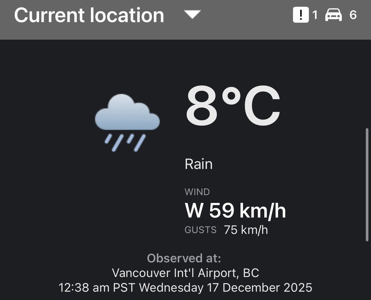 RyanVoutilainen's tweet photo. Wind shift, now gusting to 75 km/h at YVR!
Winds were ESE at 10 km/h at YVR at 12AM, now W gusting to 75km/h at 12:38AM — the vigorous cold front now making its way across the Lower Mainland
#BCStorm #BCStormWatch #BCWX #BCWind  https://t.co/oU6P6UOA81