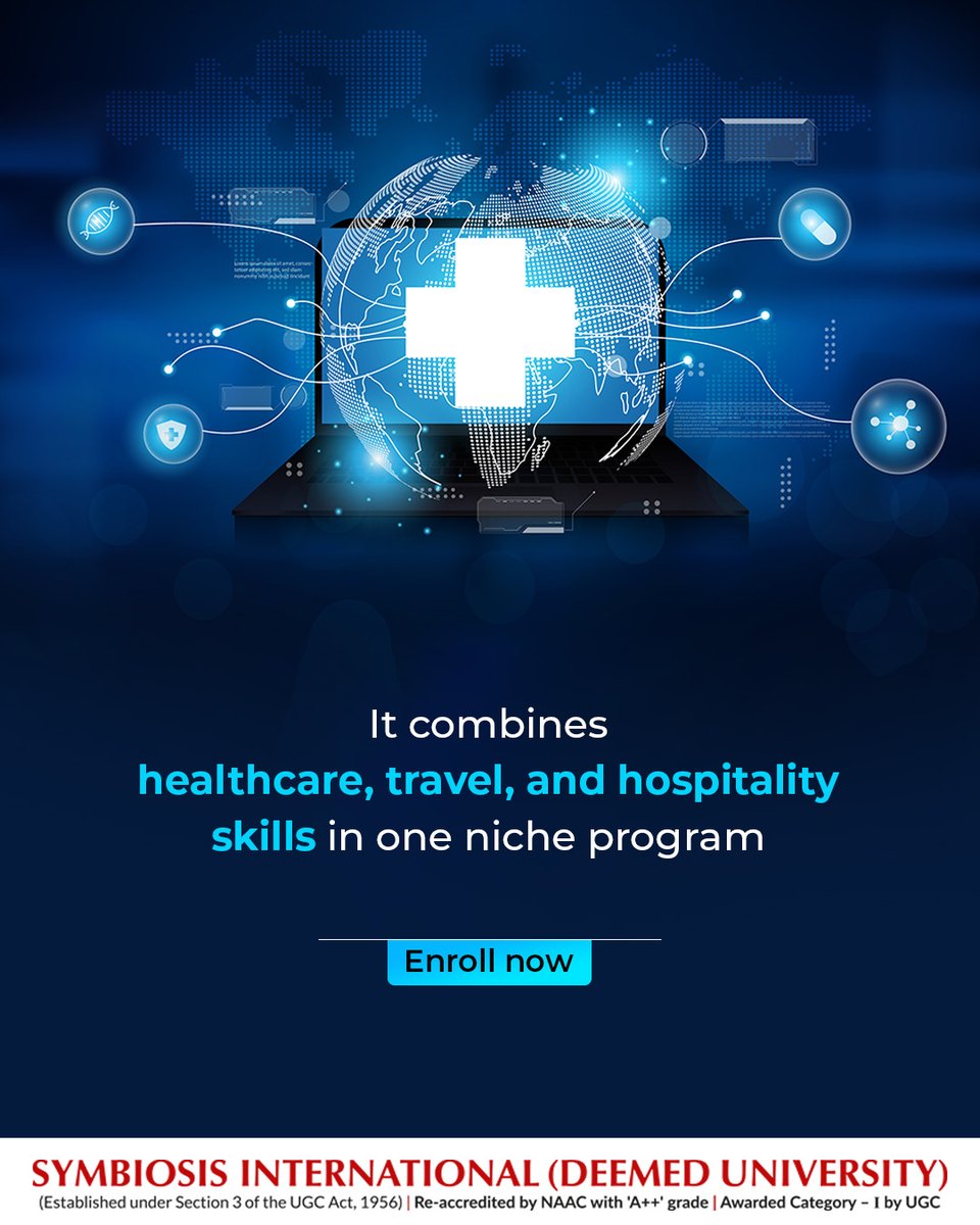 Explore healthcare beyond borders with the online Diploma in Medical Tourism (DMT). Master telemedicine, digital tools, and global patient care—blending healthcare, travel, and hospitality in one booming industry. Enroll now

Click here to register:- siu26.ishinfo.com/SSODLY26/Regis…