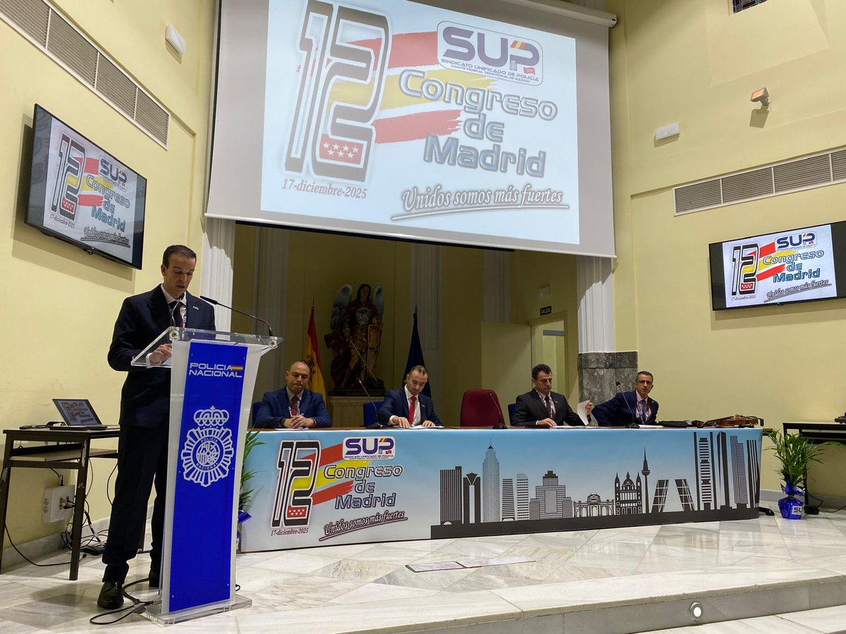 supmadrid's tweet image. 🔵 Se da por inaugurado el 1️⃣2️⃣º #CongresoFederalTerritorial del SUP.

Arrancamos con una jornada de análisis, reflexión y compromiso por un sindicato más fuerte y unido por la defensa de los derechos de l@s Policías Nacionales.
#SupLíderEnReivindicaciones