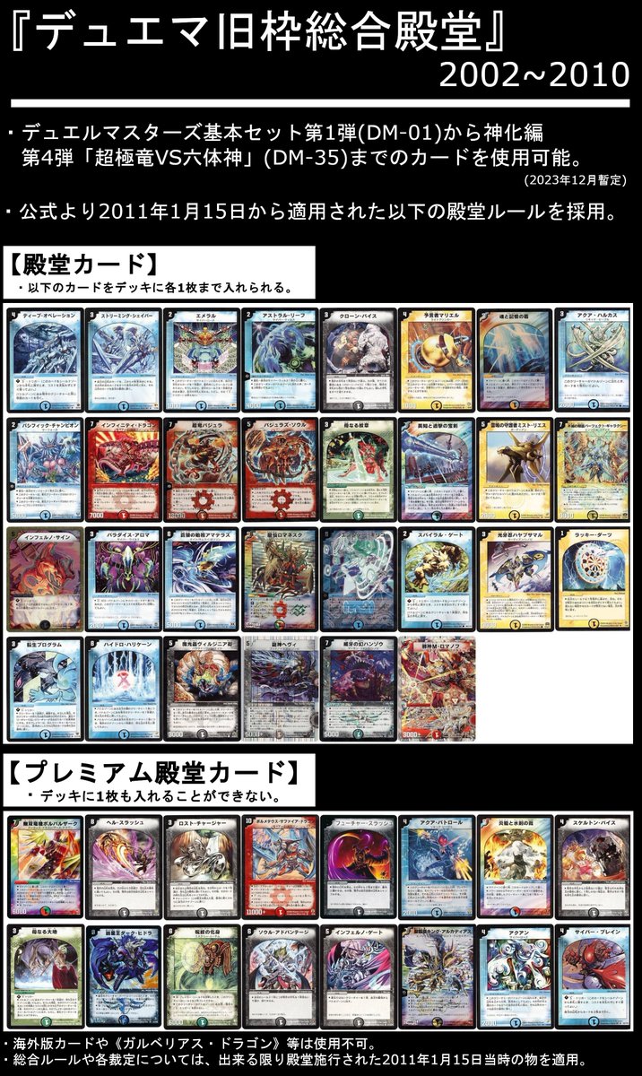 旧枠総合デュエマ(神化編)』の対戦会をやります。 1/11(日)に新宿です