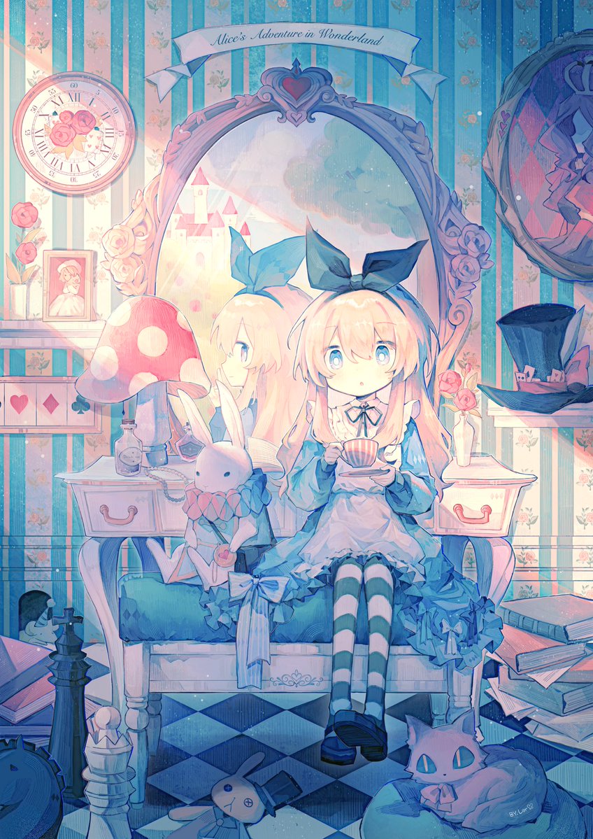 art #rkgk #alice #illustration #オリジナル #イラスト 🩵🩷💙