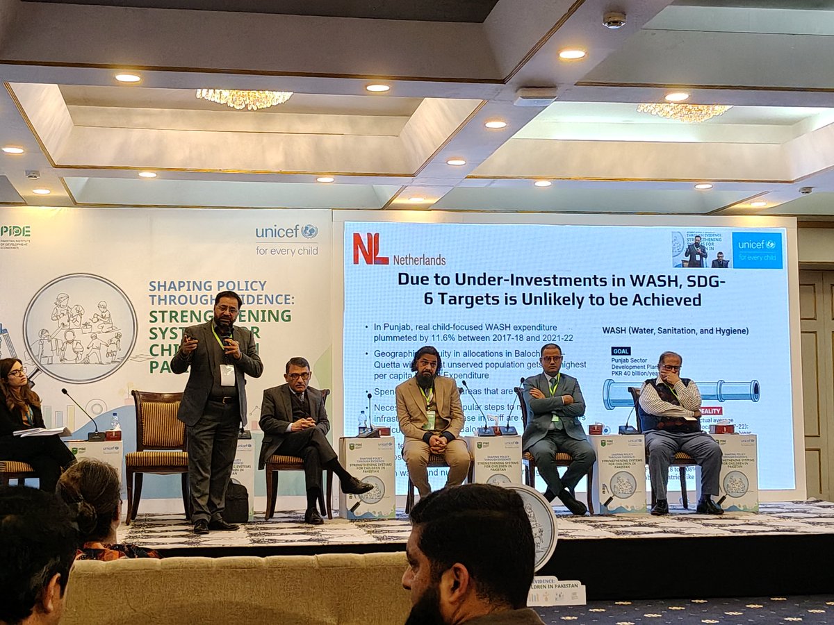 Data presented today shows child-focused WASH spending is declining where needs are rising. This isn’t scarcity—it’s misaligned priorities and institutional neglect. Policy failure is measured in human cost.
#EvidenceBasedPolicy #DevelopmentEconomics #PIDE #UNICEFPakistan