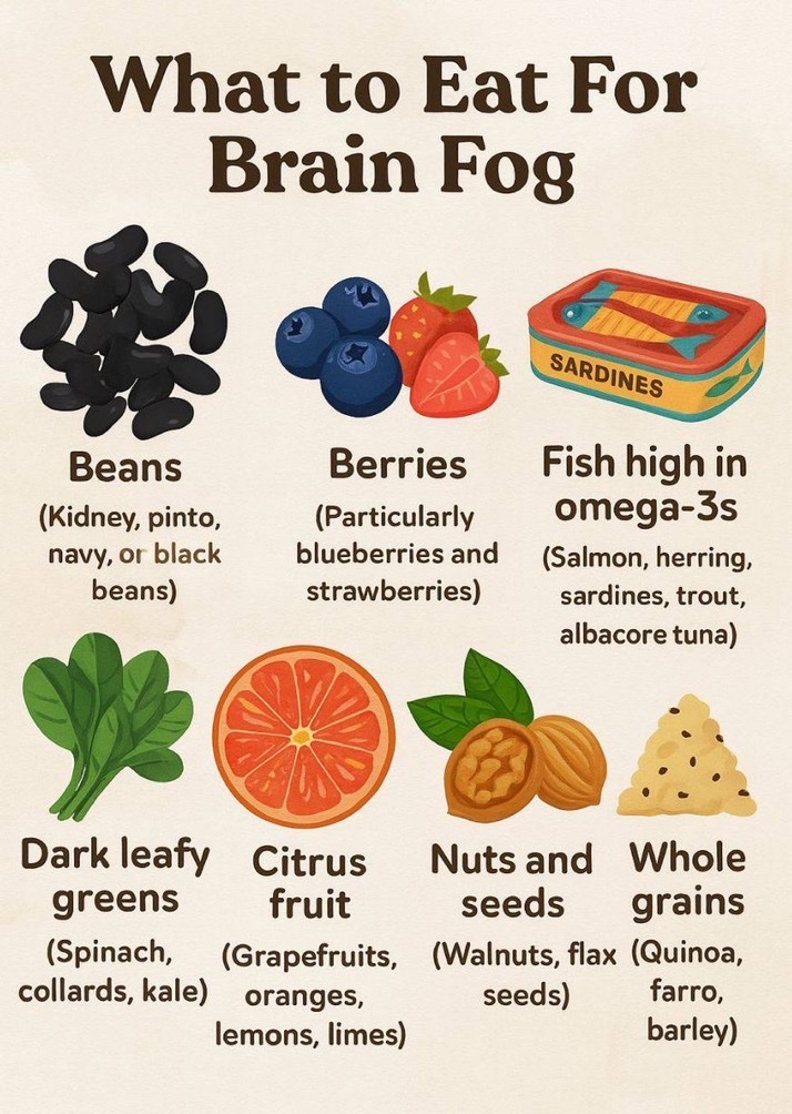 HealthyBody321's tweet image. What to eat for brain fog :
#brain #food