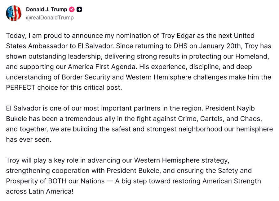 Deputy Secretary Troy Edgar tweet media