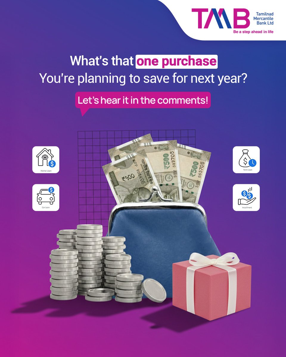 Everyone saves with a dream in mind, a new home, a car, a gadget, or that perfect vacation. 

Tell us, what’s that one big purchase you’re saving for next year? Share your goals in the comments and inspire others to start their own savings journey with TMB! 

#TMB