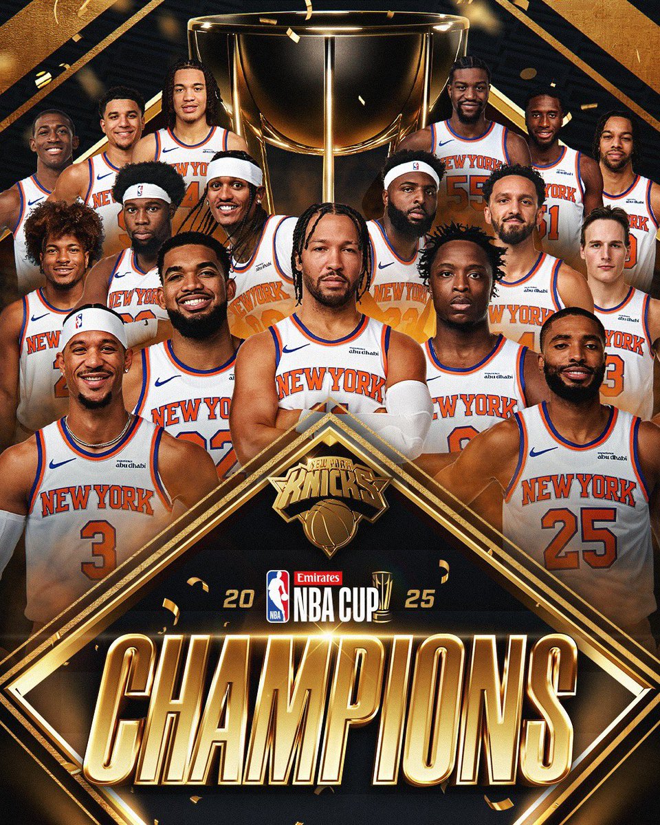 New York Knicks yo se chanpyon NBA Cup Emirates 2025!💙🧡🏆