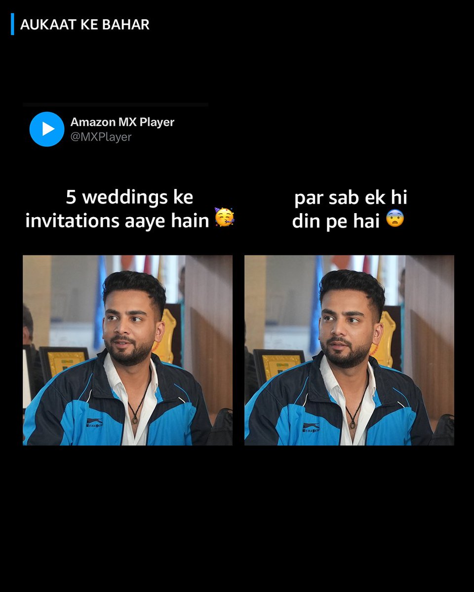 MXbyPrimeVideo's tweet photo. yahi stress chaiye mujhe life mein 🥺😢

watch Aukaat Ke Bahar on Amazon MX Player for FREE 🆓🔥

[ Amazon MX Player, FREE Shows, Binge FREE, Aukaat ke Bahar, Elvish Yadav ] https://t.co/lpQR9zBGWe