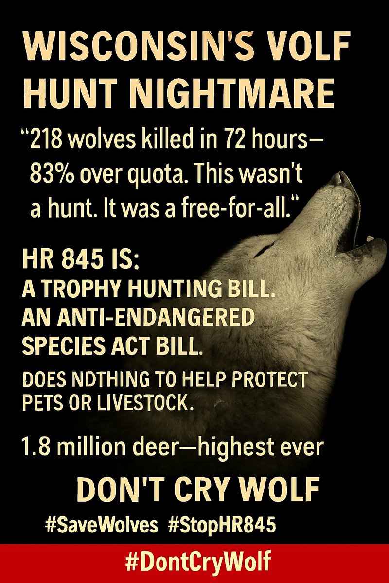 All you need this week. Vote No on HR845: Essential Actions to Protect Wolves 
wiwolvesandwildlife.wordpress.com/2025/12/16/thu… 

#dontcrywolf #protectwolves