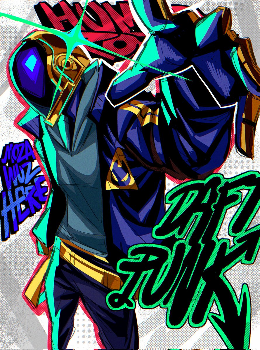 Mozaku1's tweet image. Daft punk fanart! #daftpunk #digitalart #clipstudiopaint