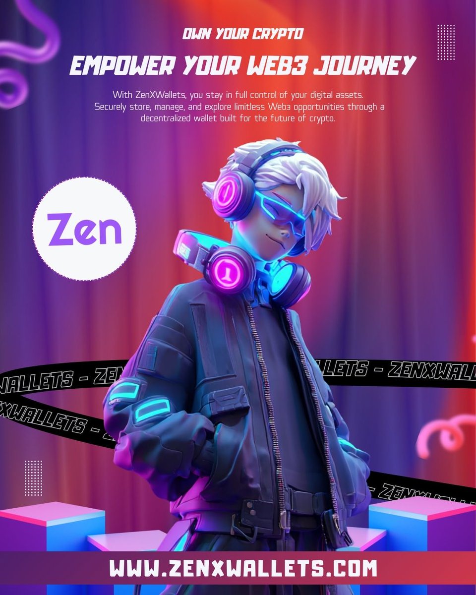 ZenWalletapp's tweet photo. Your crypto. Your control. โก
ZenXWallets gives you a next-gen Web3 wallet built for privacy, power, and performance.
Step into the decentralized future today.
๐ https://t.co/ZCCrY5GDQM
#CryptoControl #Web3Access #NextGenWallet #BlockchainLife #CryptoOwnership #DecentralizedFuture #Web3Tech #DigitalWealth #CryptoTools #DeFiAccess #BlockchainInnovation #SecureCrypto #CryptoEcosystem #FintechRevolution