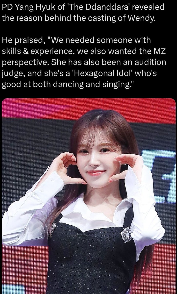 well Wendy is the one who always being mentioned as Hexagonal Idol