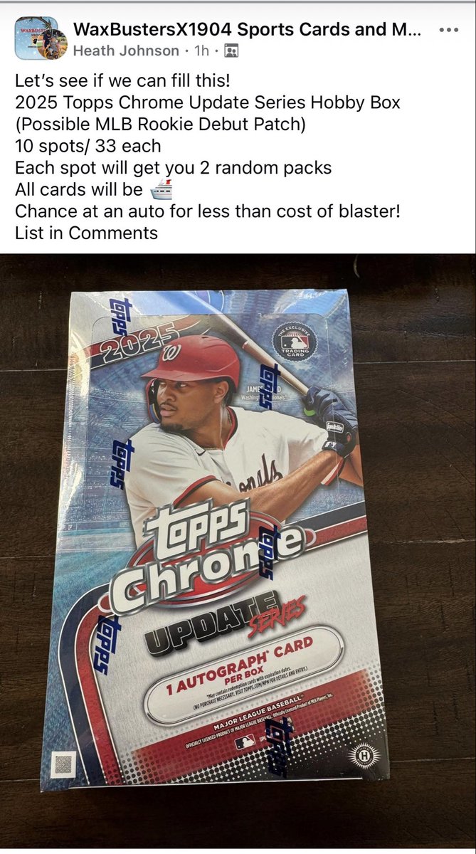 Wax_Busters's tweet photo. Filling now! Come join us 4 spots left 📣 link in the profile #thehobby #cardsofx https://t.co/7odU9quL8R