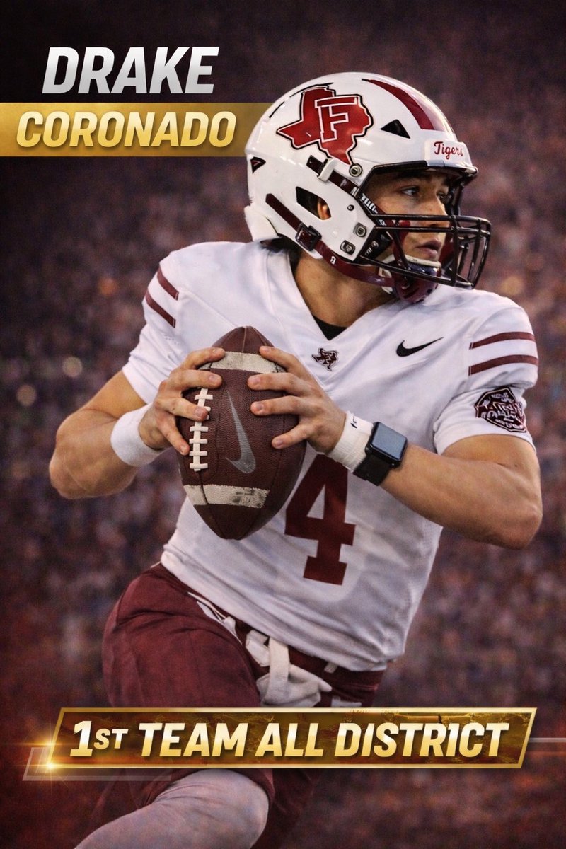 YVQBacademy's tweet image. Congratulations to @DrakeCoron4do on a great season.

Class of 2027 | Floresville High School
🏈 2,277 total yards
🔥 16 TDs
⭐️ 1st Team All-District QB

Well-earned recognition for the work put in. Proud of you and excited for what’s next. 💪

#YVQB #YVQBacademy
