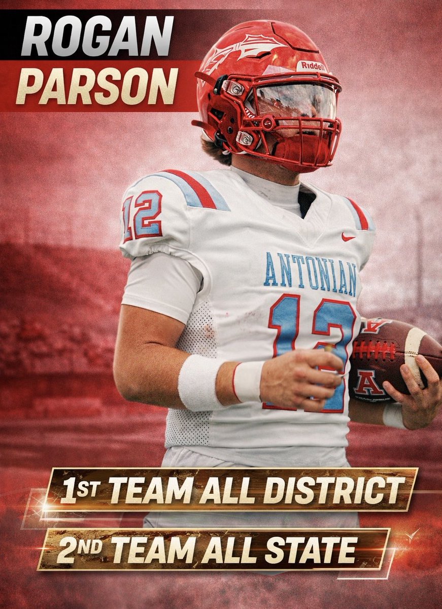 YVQBacademy's tweet image. Congratulations to @rogan_212 on an unreal season.

Class of 2027 | Antonian High School
🏈 3,556 total yards
🔥 53 total TDs
⭐️ 1st Team All-District QB
⭐️ 2nd Team All-State QB

Proud of you and just getting started. 🚀

#YVQB #YVQBacademy