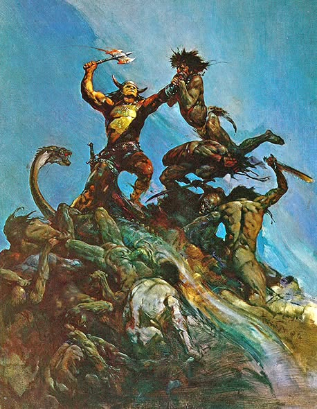 fabiaschi's tweet image. Frazetta was one of the  greatest Fantasy painters.