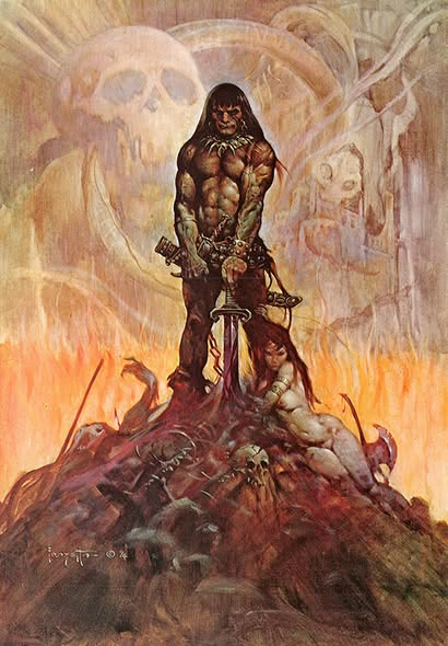 fabiaschi's tweet image. Frazetta was one of the  greatest Fantasy painters.