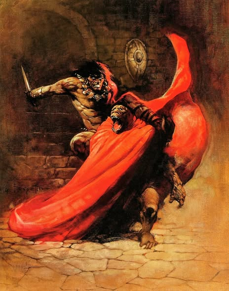 fabiaschi's tweet image. Frazetta was one of the  greatest Fantasy painters.