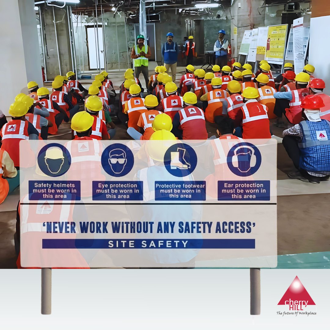 CherryHillDelhi's tweet photo. Safety at a construction site is essential. Follow all important signboard instructions to ensure on-site protection.
#CherryHillInteriors #TheFutureOfWorkplace #OnSiteSafety #SiteSafetyFirst #TeamSafety #WorkplaceCulture #OfficeInteriors #OfficeWellness #SafetyTips https://t.co/MUiv9kpUVo
